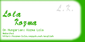 lola kozma business card